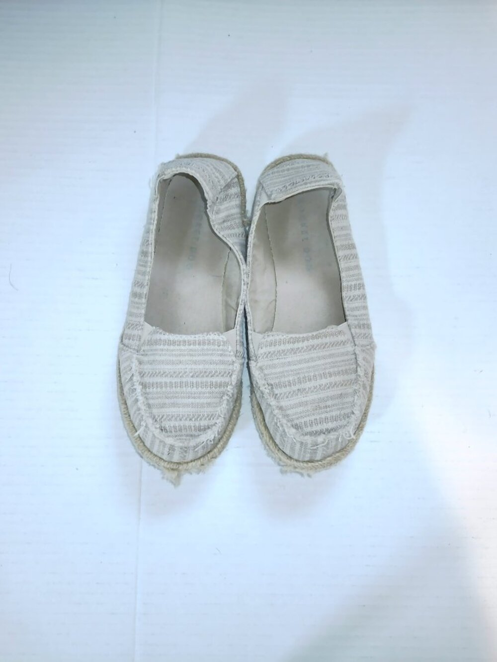 Rocket Dog Neutral Striped Loafer Flats Espadrilles Fray Detail Women's Size 6